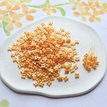 大容量400個★5mm キンモクセイ　ミモザ　お花の樹脂ビーズ 　デコパーツ   パールオレンジ