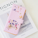 ＊かすみ草ブーケの押し花スマホケース(手帳型)＊393' R全機種対応 本物のお花  iPhone17/17Air/17Pro/ 16e/15/14/13/12/SE Android Galaxy 