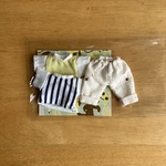 おいも様用　白デニム&別生地Tシャツ黄色&ストライプ
