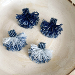 【全2色】藍染め糸とビーズで作った"shower"ピアス・イヤリング