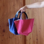 【数量限定】こぎん刺しコットンリネン食パンバッグ【ランチバック☺︎刺繍】サブバッグ⌘ミニトートバッグ⌘受注製作⌘