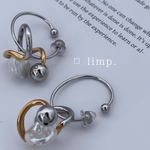 7月5日21時発売【 limp. 】リンプ　ステンレス　イヤカフ　バイカラー　ゴールド　シンプル　パーツ　大ぶり　揺れる　軽い　うねうね　ニュアンス　シルバーアクセサリー　ALL IS WELL.