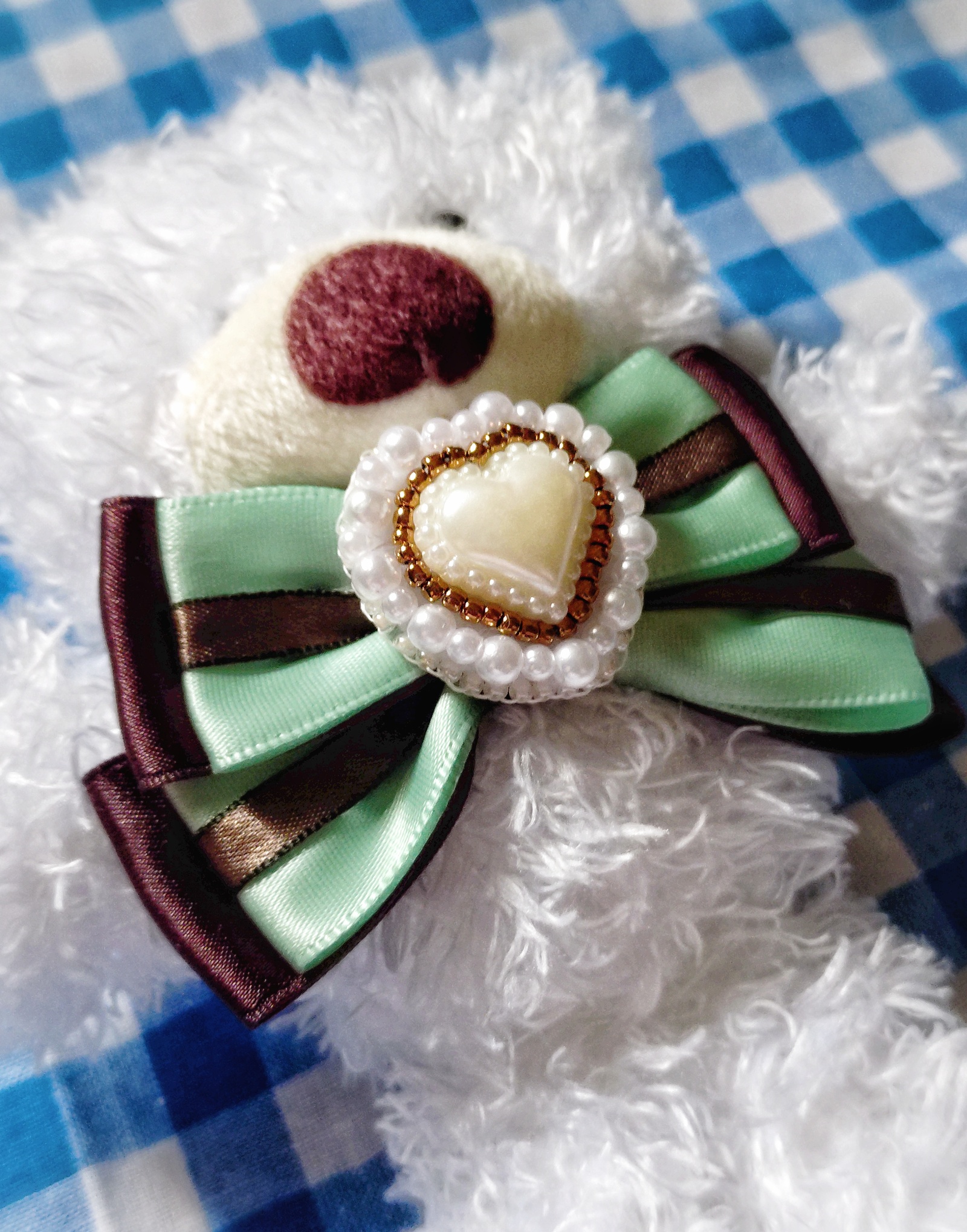 ぬい向けリボンチョーカー【チョコミント/8cmサイズ】ぬいぐるみ用
