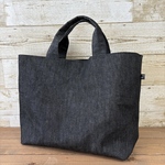 20％off Summer Sale！大きめサイズの手持ちトートバッグ　ブラックデニム