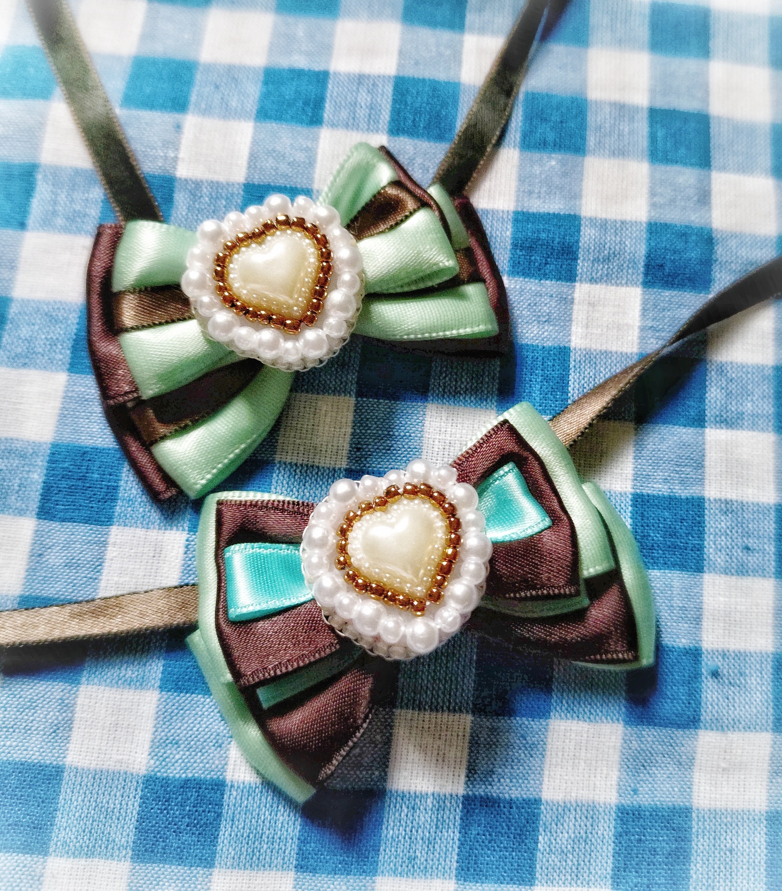 ぬい向けリボンチョーカー【チョコミント/6cmサイズ】ぬいぐるみ用