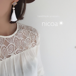 ピンクアクリル×タッセル✳︎ピアス✳︎イヤリング