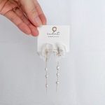 " Velare " ブライダルアクセサリー　結婚式　お呼ばれアクセサリー　ブライダルピアス/イヤリング　ウェディング　フラワー　大ぶり　シフォン　ふわふわ　淡水パール