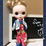 ブライス/リカちゃんサイズ 22cmドール服       遠足だもん①オレンジピンク