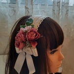 ロリィタ💠清楚な薔薇のヘッドドレス(モーヴ)💠ロリータ