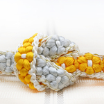 小桜組 「水光」 銀鼠（グレー）〜オレンジ〜銀鼠（グレー）のグラデーション   ×   生成り色＋八千代金糸