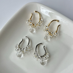 【EIMI】　イヤーカフ　クリアビーズ雫　ゴールド　シルバー　（両耳用）