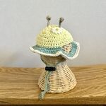 完成品🐝ハチさん 麦わら帽子風 コットン帽子 