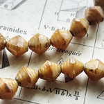 【1連30コセット】#czech beads#チェコビーズ　bicone8㍉ beige picasso special cut