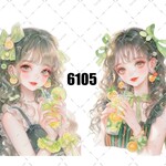 original sticker « no.6105 »     //     人物ステッカー オリジナルステッカー オリジナル人物ステッカー ステッカー cotton melody ミニステッカー