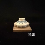 ミニチュア陶器　ミニ土鍋　呉須絵山水図　NO606