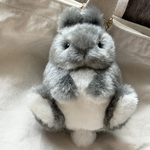 受注生産　バッグチャームなうさぎ　ぬいぐるみ　チンチラカラー