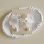 No.33 ( pierce / earring ) 白 フラワー レース ブライダル ウエディング ミルキー 着物 浴衣 成人式 前撮り 華やか  パール 大ぶり 紫陽花 ピアス / イヤリング
