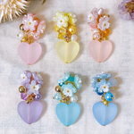【93】frost Heart charm ハート　桜　じゃらじゃら　コネクター　チャーム　フロスト
