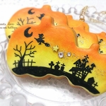 【再販・SALE】ハロウィンシルエットアイシングクッキー　バッグチャーム