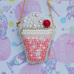 【再販】ブライスバッグ＊キラキラビーズ＊クリームソーダ＊ピーチ