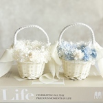 2人で運べる　リングピロー　かご　2点セット ブルー　ピンク　結婚式　ウエディング　リングガール　リングボーイ　セット