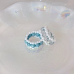 サマーセール☀️【pote ring👌🏻】  ブルー × ホワイト　クリアブルー × ホワイト