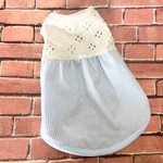 white girly&blue stripe  ノースリーブワンピース  Ｓ