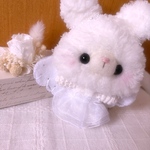 天使なうさぎちゃん ビーズ  羽付き あみぐるみ④