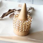 本金加工グラスビーズのワイドリング