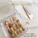 🫙𝙉𝘼𝙄𝙇𝙏𝙄𝙋 𝘾𝘼𝙎𝙀🫙─巾着袋、プレート2枚、両面テープ付─  ネイルチップケース ネイルチップ 結婚式 成人式 卒業式