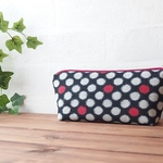 メガネケース（ペンケース・コスメポーチにも）　ピルクッカ・和調ドット柄