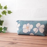 メガネケース（ペンケース・コスメポーチにも）　プルメリア柄