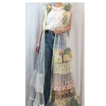 LL〜3L  白スウェット×デニム　レイヤードプルオーバー 大きいサイズ