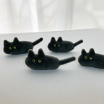 【キーホルダー変更可】黒猫の小さなぬいぐるみ（A）　くろねこ　猫　No.30