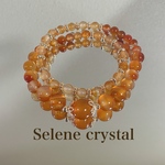 カーネリアン　２連ブレスレット　天然石ブレスレット　　Selene crystal