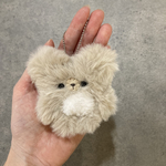 ふわふわ　ミニミニくまさんぬいぐるみチャーム（マロン×ホワイト）