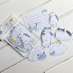 ネコと鳥のメッセージが書けるフレークシール