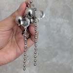 シルバー×クリアの大ぶりイヤリング/ピアス⌇チェーンピアス チェーンイヤリング シルバーアクセサリー
