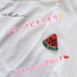 【再…販】ビーズ刺繍✨スイカのミニブローチ🍉✨