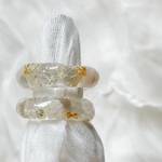 【ぽってりリング】 白かすみ草　ホワイト　太めリング　ごつめリング　レジンリング　レジンアクセサリー　