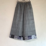 浴衣反物で作った夏パンツ　グレイ(浴衣リメイク)