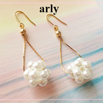 再♡パールチェーンピアス