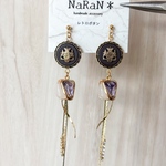 570≫レトロボタンのピアス　イヤリング