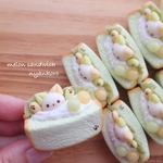 てづバ大阪後夜祭『夏限定🍈メロン色ミケねこちゃんのWメロンサンド』キーホルダー