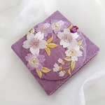 持ち歩きたくなるニードルブック🌸　針山とポケットに収納🪡　【紫の君】
