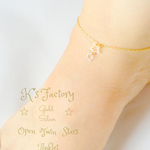 再販♡ ☆Twin Stars☆とチェーンのアンクレット gold/silver  ☆星 