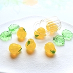 新作★梨のガラスビーズ  ガラスチャーム　イエロー