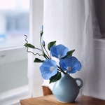 ◆粘土のお花◆　アサガオ　【花瓶　信楽焼】A1248