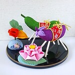 ちりめん細工　精霊馬セット　お盆飾り　蓮の花　つまみ細工