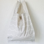 ☆期間限定SALE☆レジ袋型エコバッグ（中）◎フリルストライプ◎